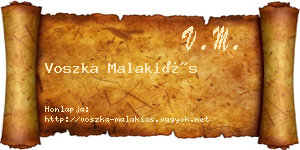 Voszka Malakiás névjegykártya